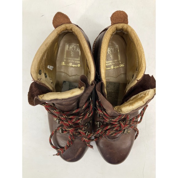 Frye Hiking Boots Mens 10 Brown Excellent Leather Lug Sole Made in USA Heritage